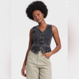 Universal Thread Black Denim Vest - New With Tags
